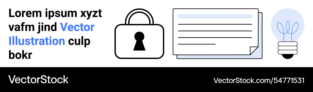 Lock documents and light bulb representing Lock documents and light bulb representing vector image