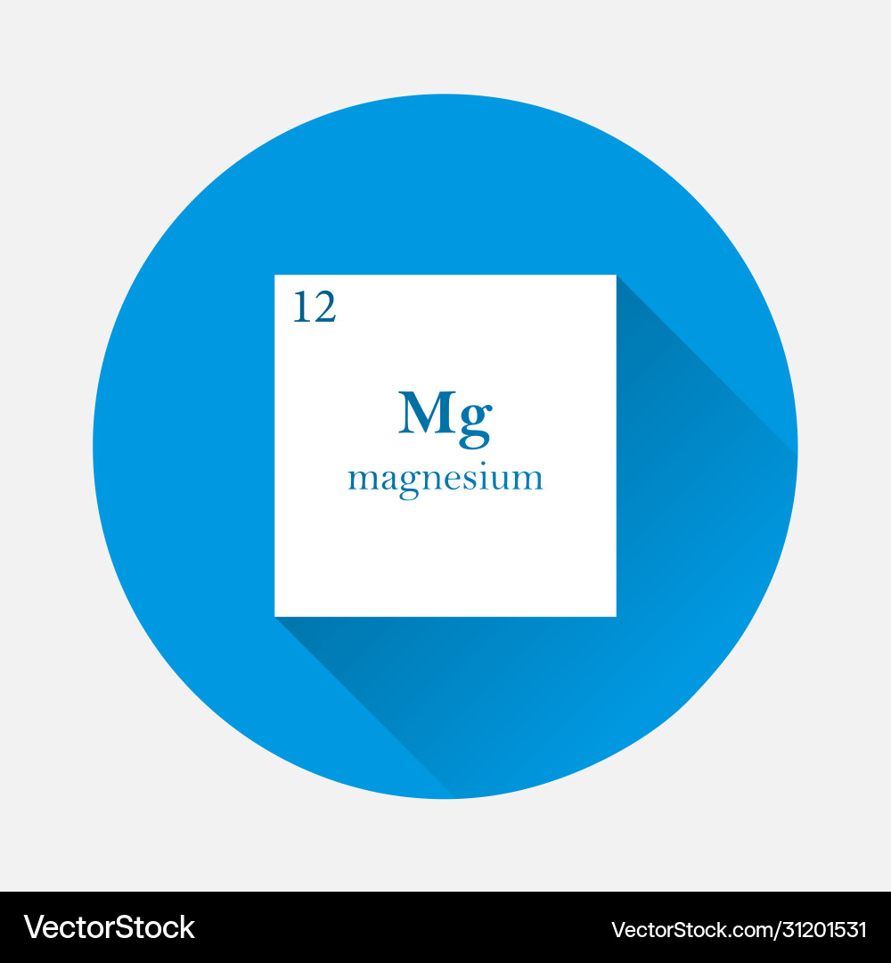 Magnesium chemical element icon on blue Magnesium chemical element icon on blue vector image
