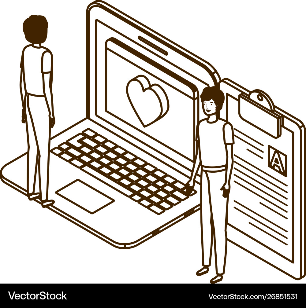 Man with desktop computer screen and email vector image