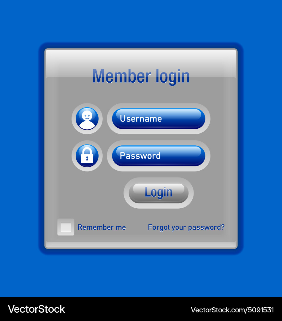 Member login website element Vector Image