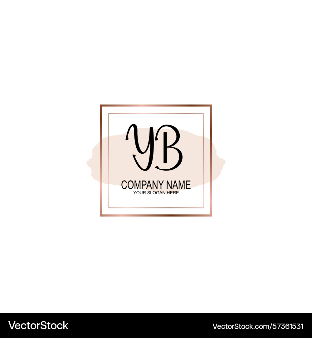 Minimalist handwritten yb initial logos with soft Minimalist handwritten yb initial logos with soft Vector Image
