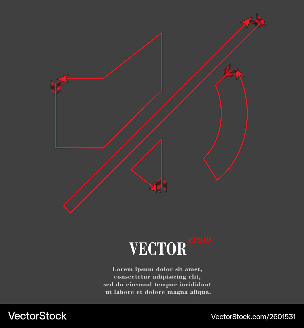 Mute sound flat modern web button and space Vector Image