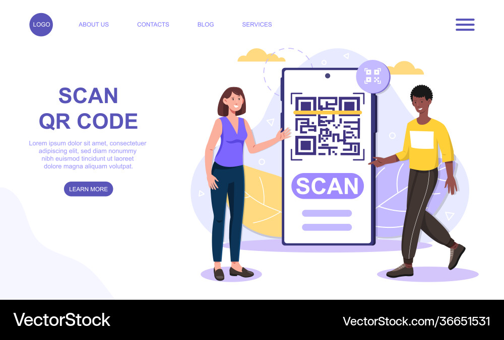 Qr code scanning concept using smartphone payment Qr code scanning concept using smartphone payment vector image