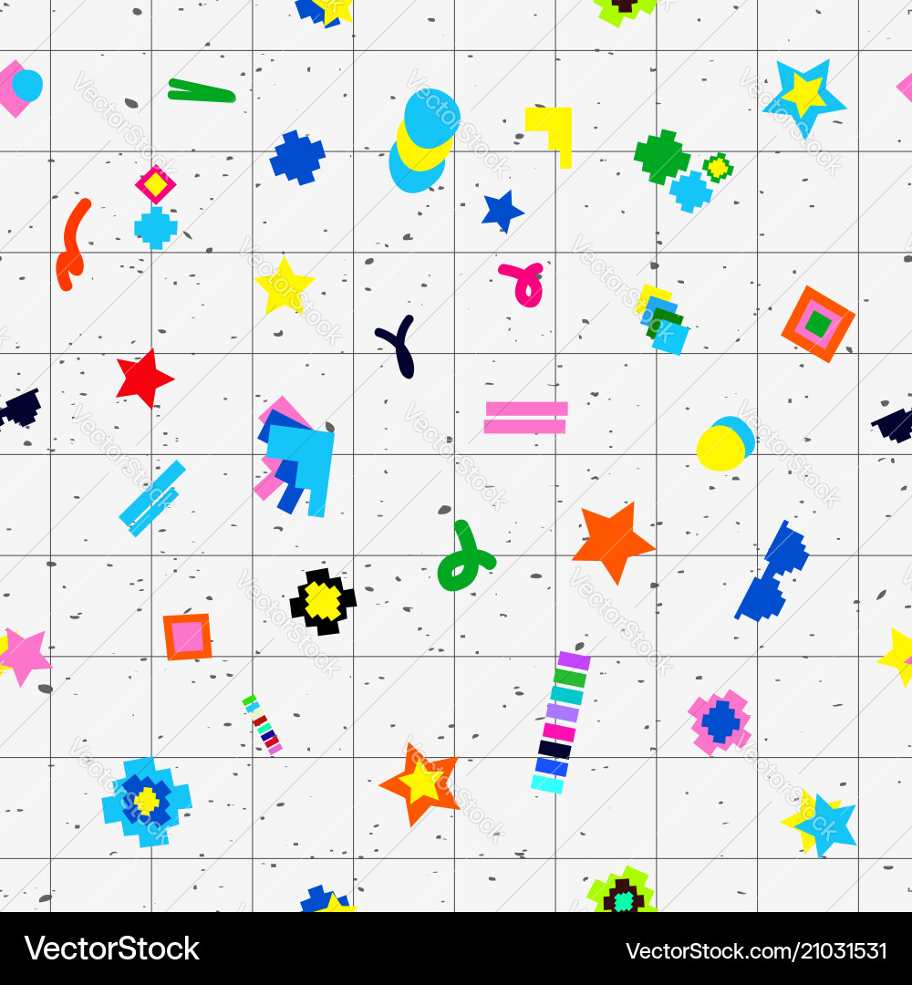 Retro Geometric Pattern - 80s Style vector image