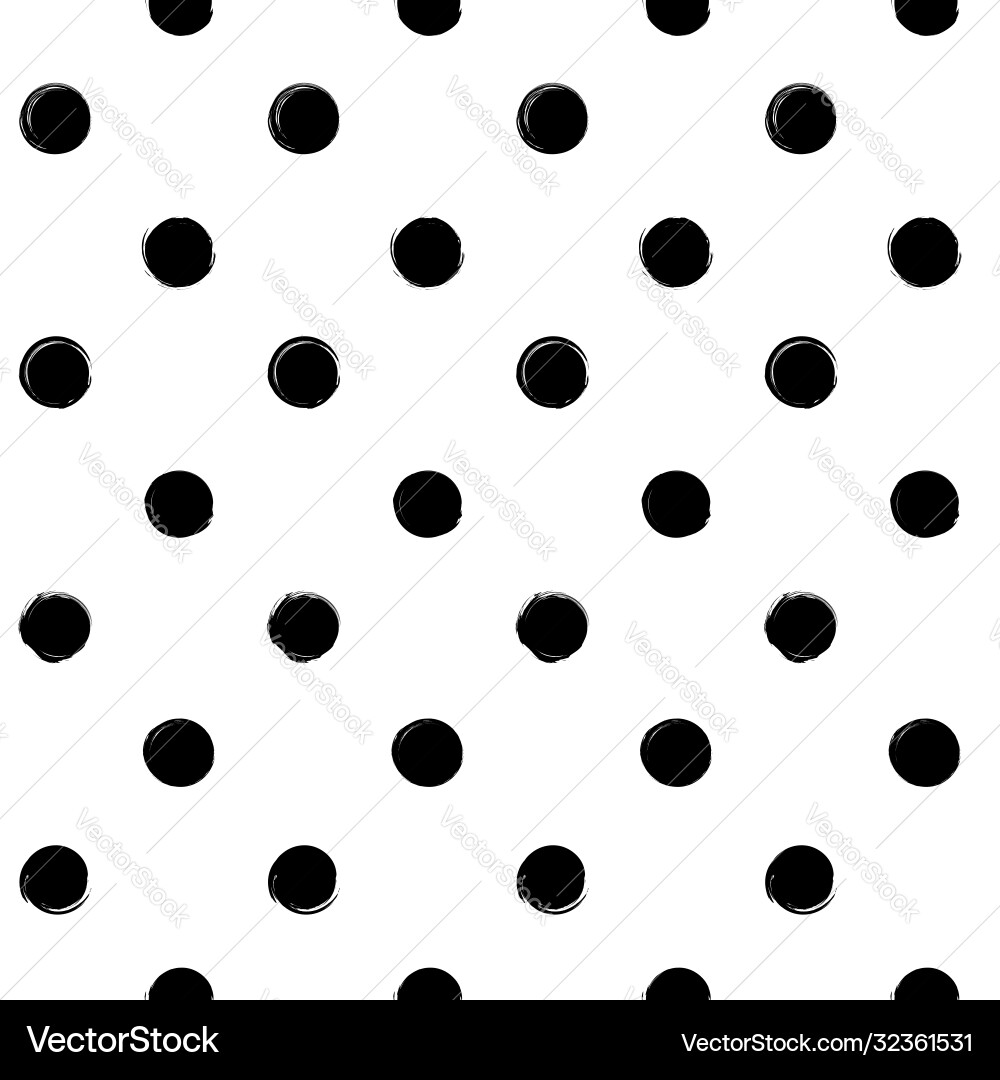 Seamless pattern from black round textured smears vector image