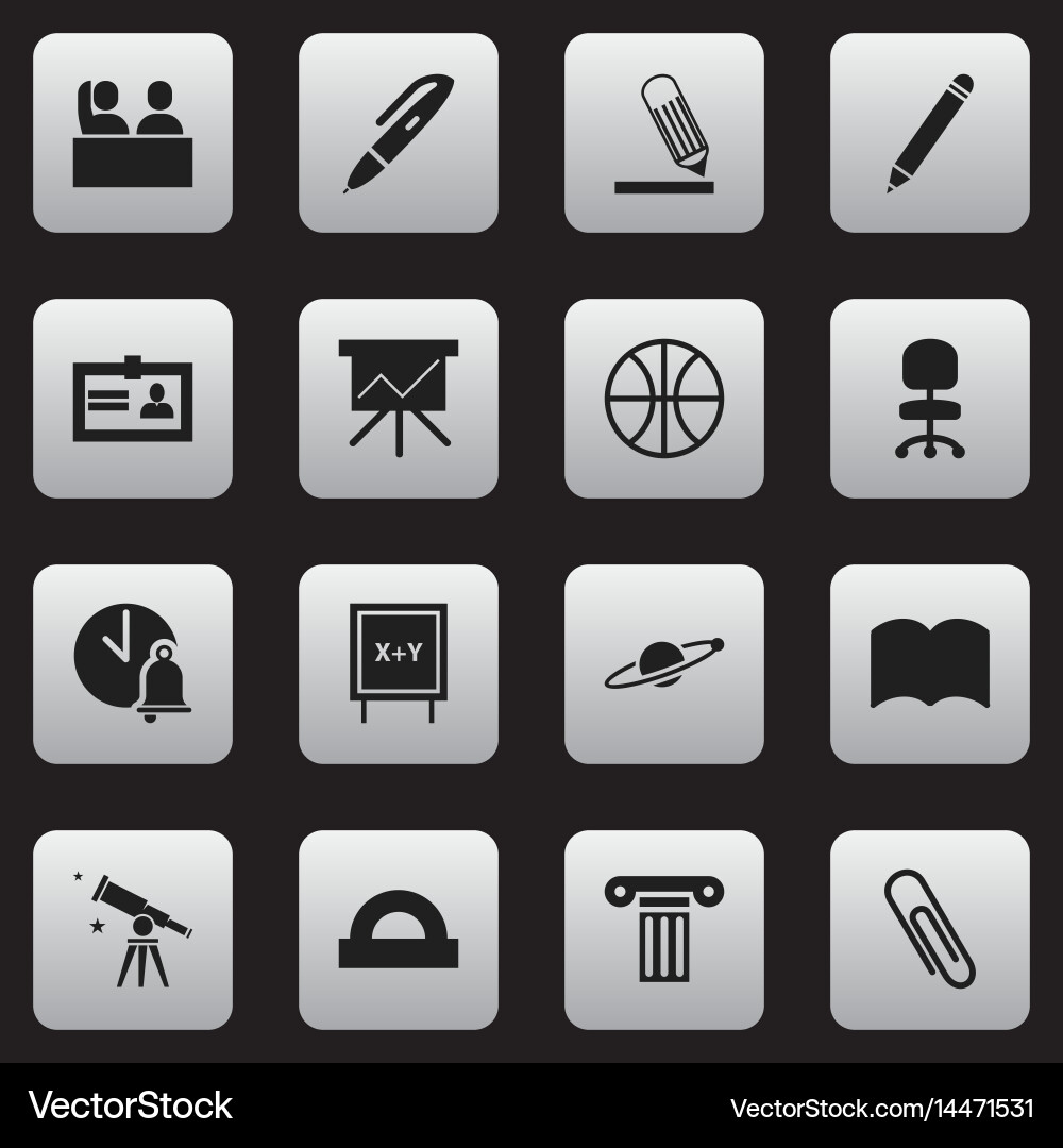 Set of 16 editable science icons includes symbols vector image