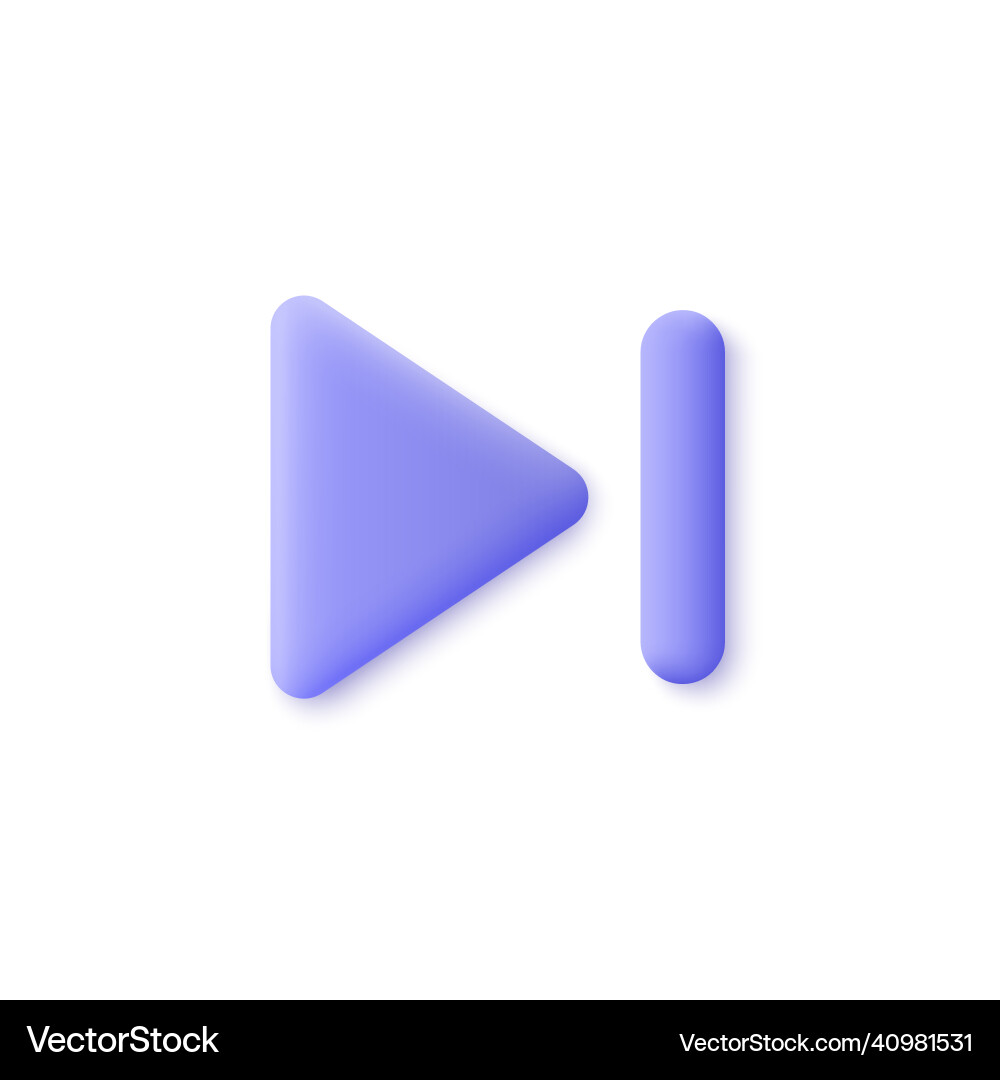 Skip to the end next music player button 3d vector image