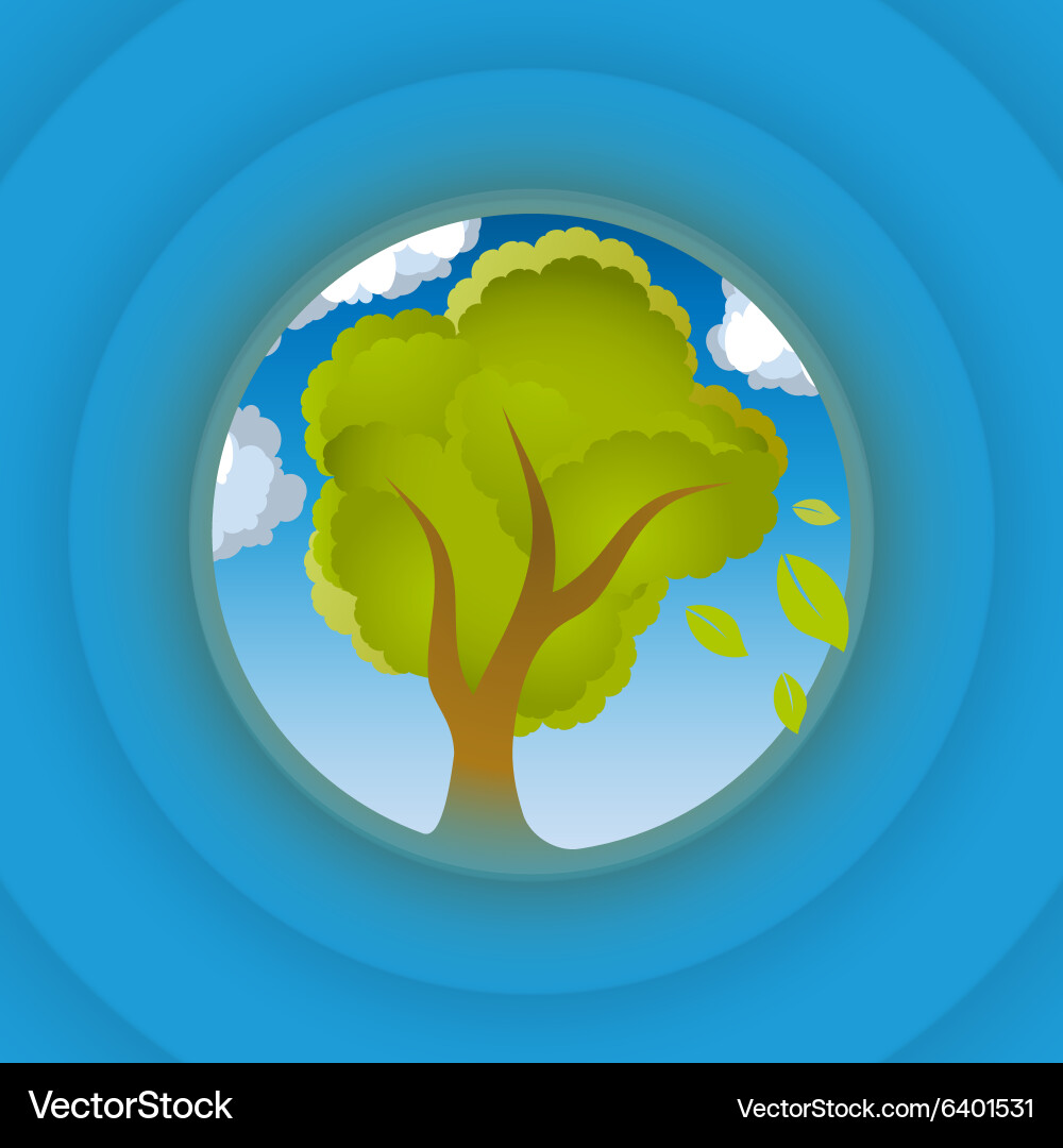 Tree look in circle Vector Image