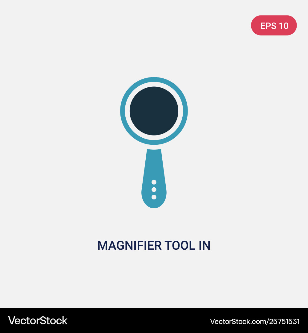 Two color magnifier tool in vertical position Vector Image