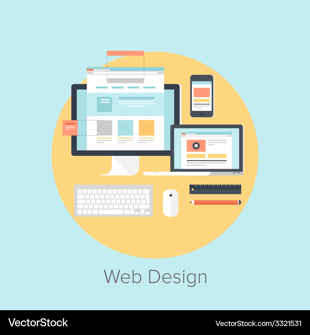 Web App Development Concepts vector image