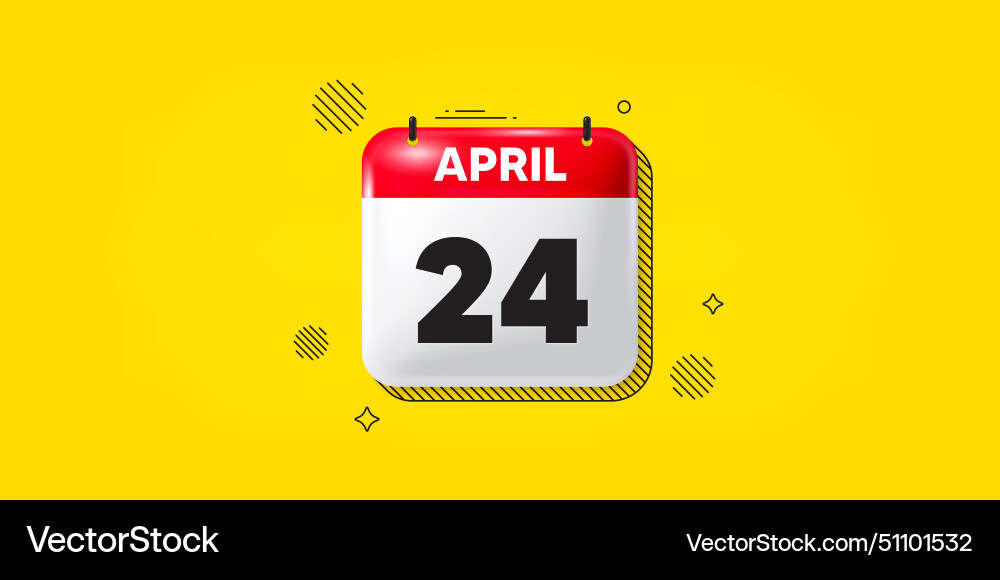 24th day of the month icon event schedule date 24th day of the month icon event schedule date vector image