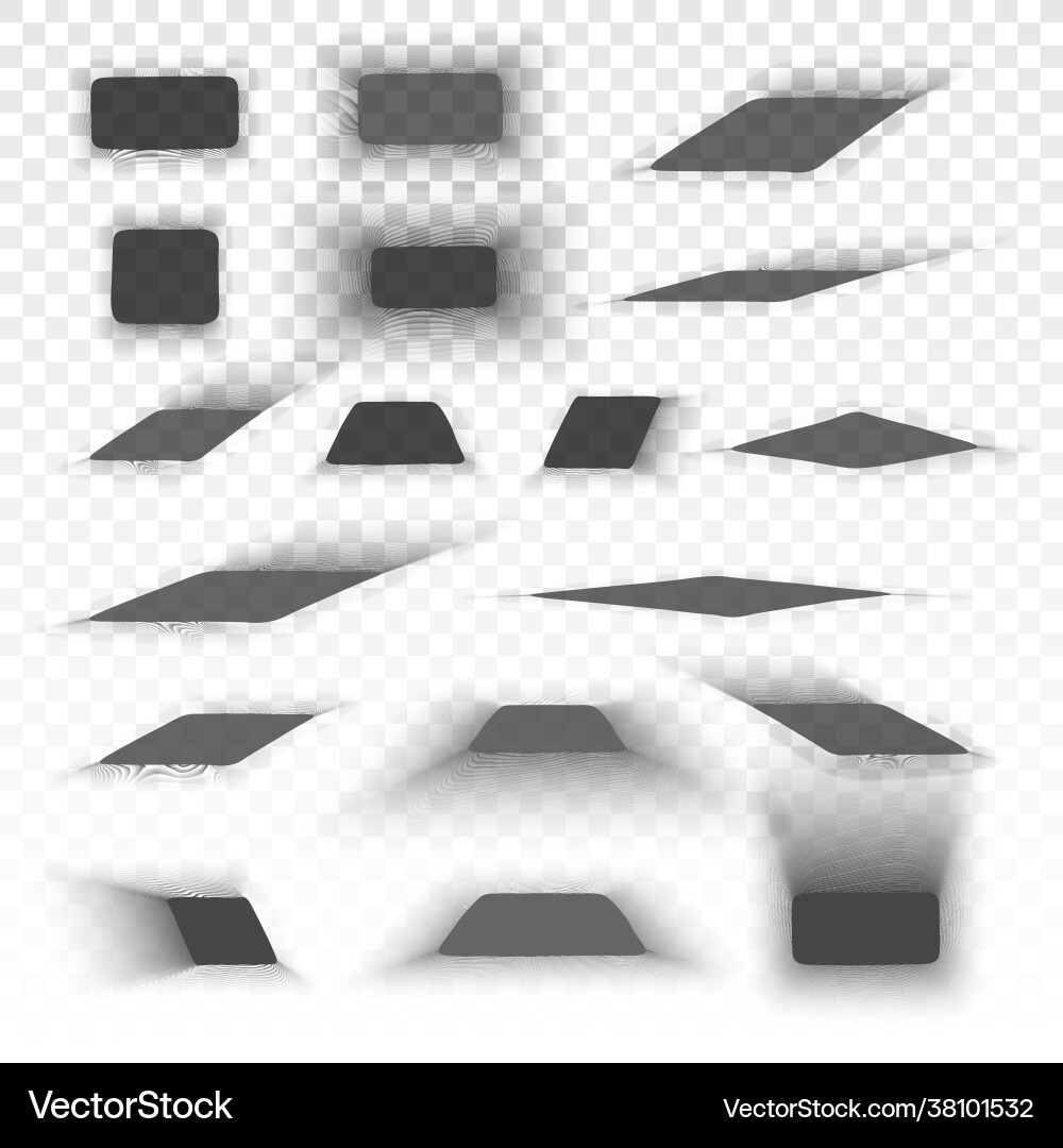 A set transparent shadow square shape with soft A set transparent shadow square shape with soft vector image