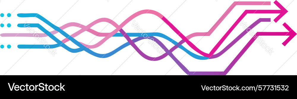 Abstract wavy lines representing data flow design vector image
