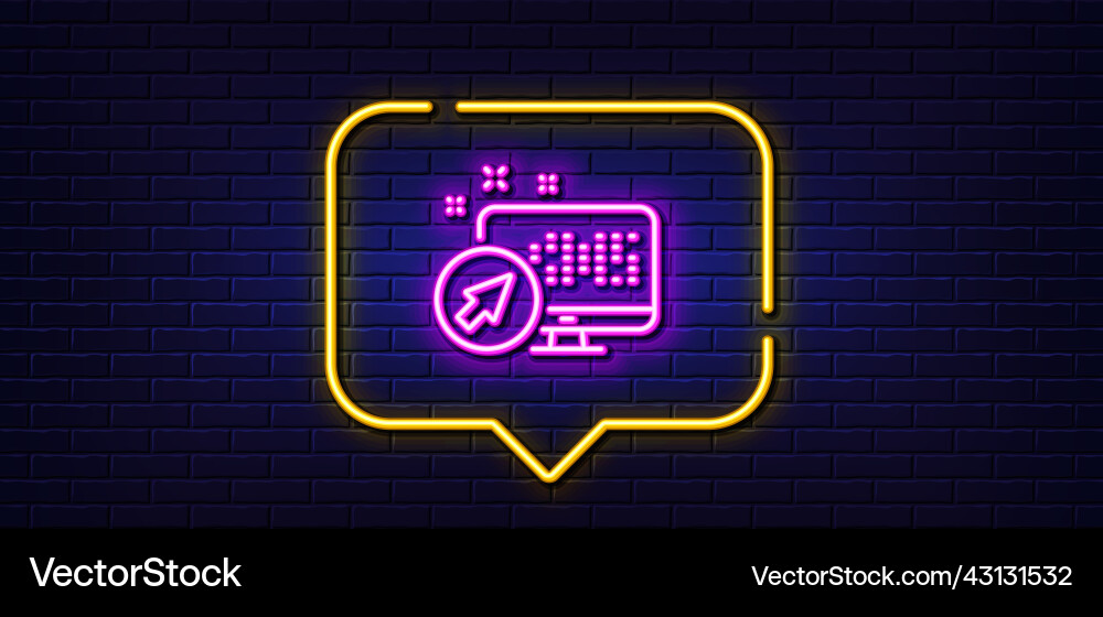 Computer line icon web system sign monitor Computer line icon web system sign monitor vector image