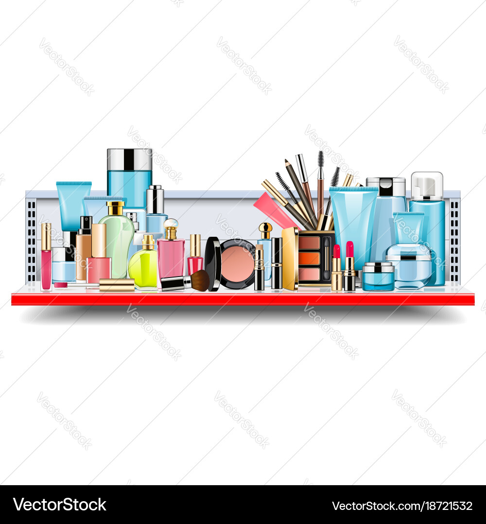 Cosmetic Shelf Display Vector Image