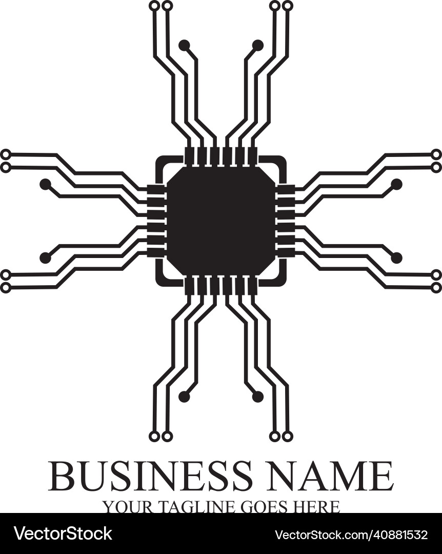 Cpu processor line icon for websites and mobile vector image