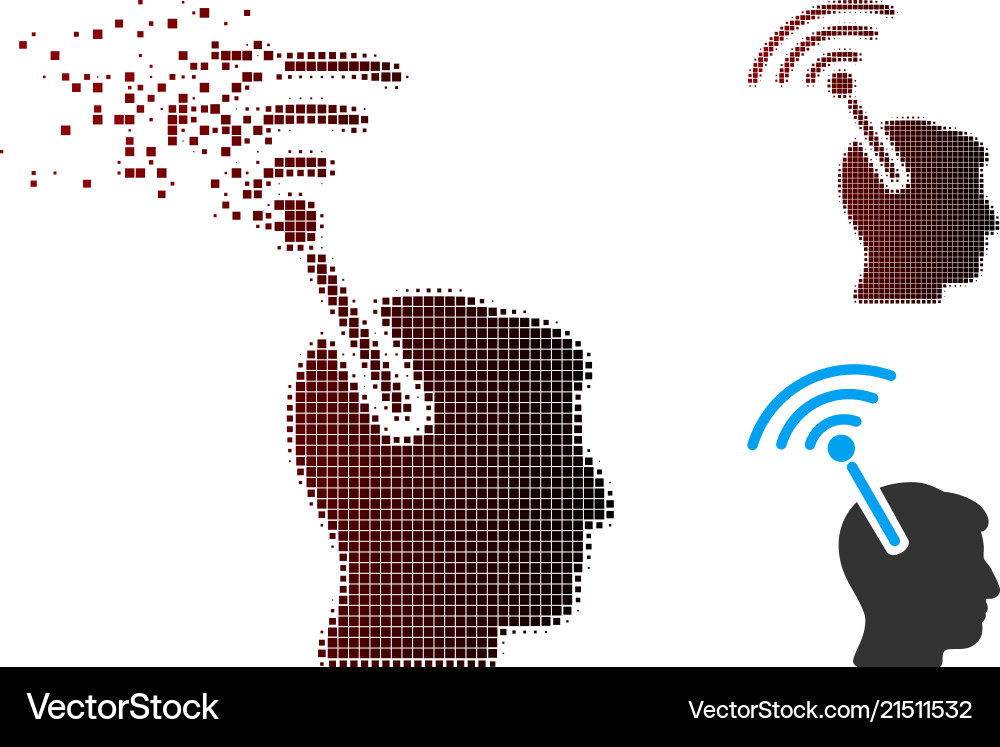 Fractured pixel halftone radio neural interface Fractured pixel halftone radio neural interface vector image