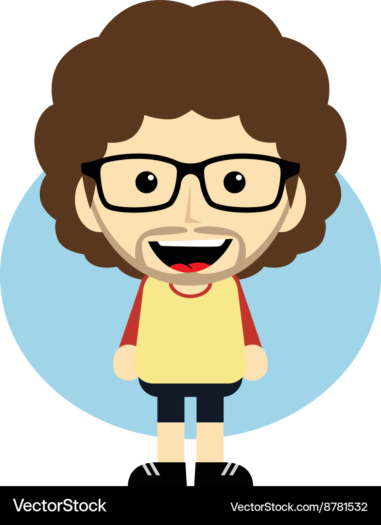 Geek cartoon nerd character Vector Image
