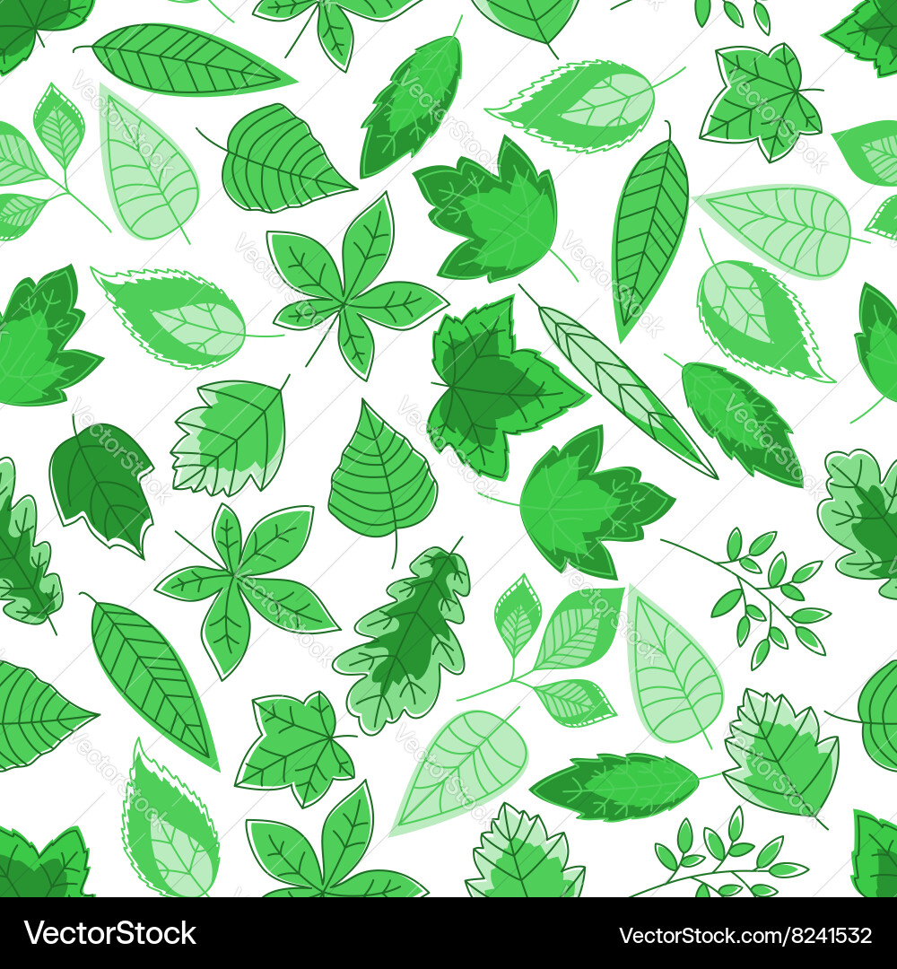 Green Leaf Seamless Pattern Royalty Free Vector Image