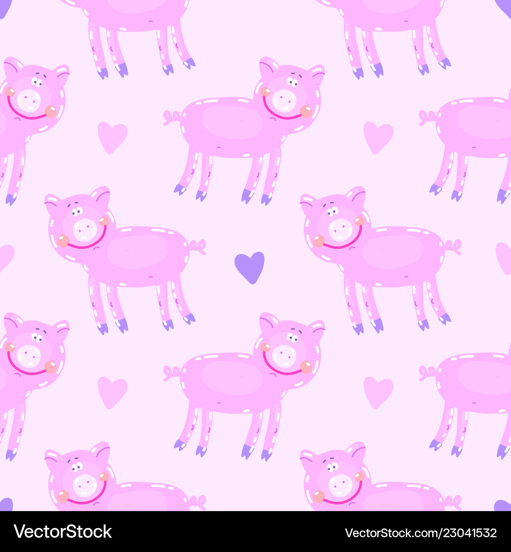 Hand-drawn with pig Hand-drawn with pig vector image