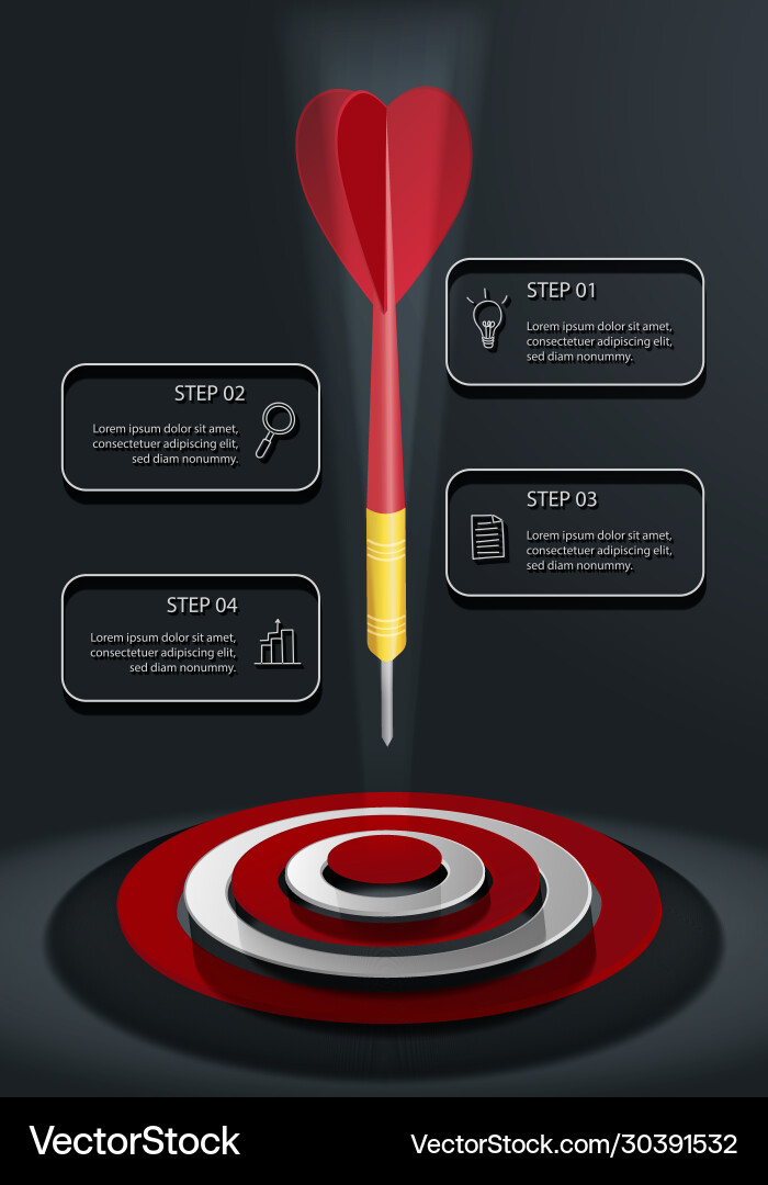 Modern vertical infographic with target dart Modern vertical infographic with target dart vector image