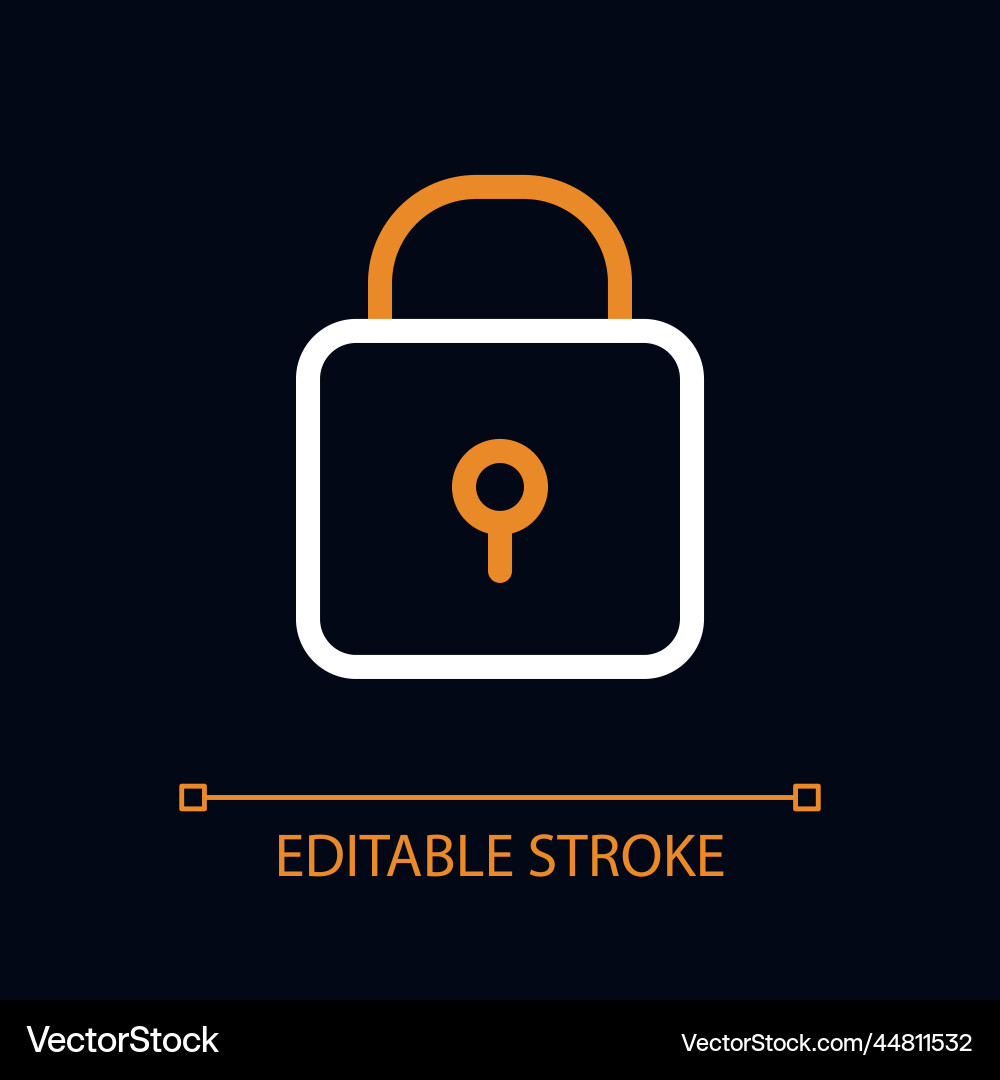 Padlock pixel perfect color linear ui icon vector image