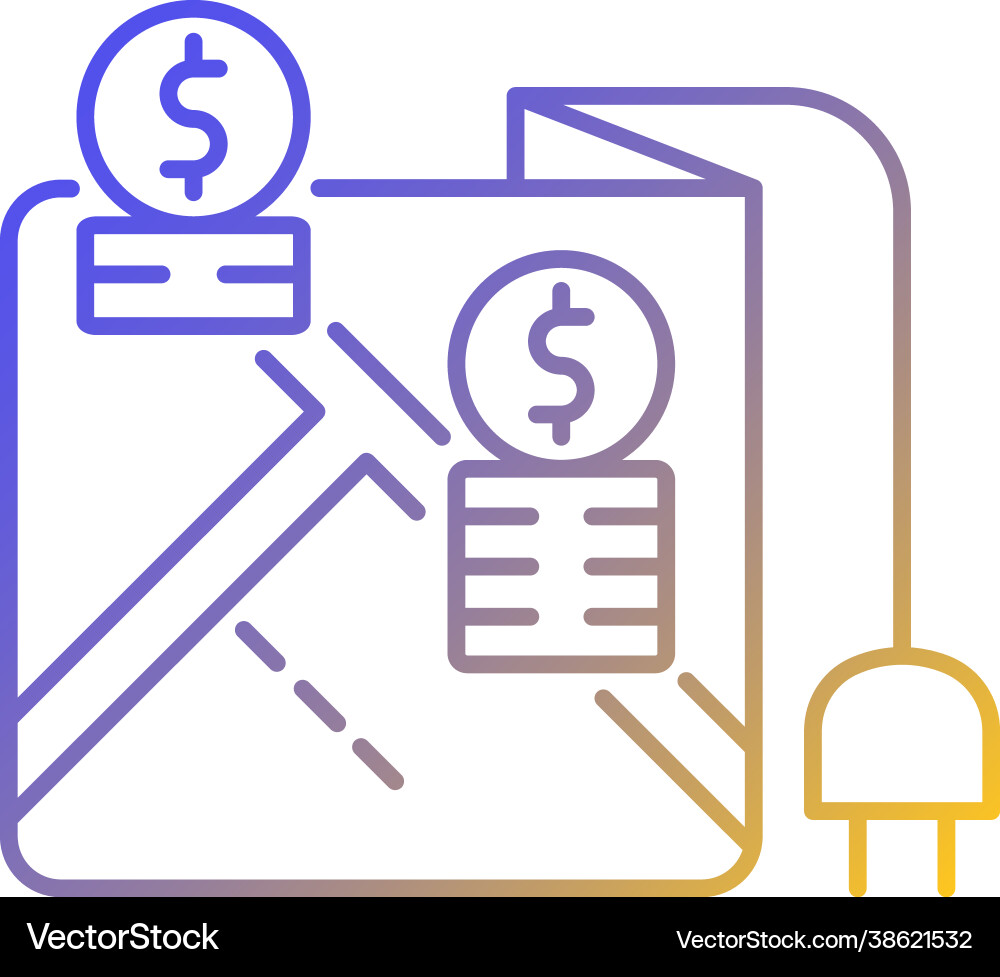 Pricing locality gradient linear icon Pricing locality gradient linear icon vector image