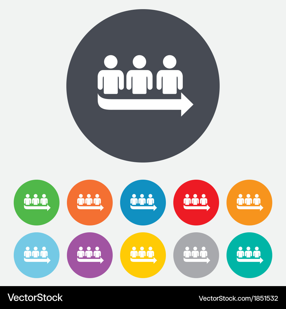 Queue Turn Symbol - Long Wait Icon vector image