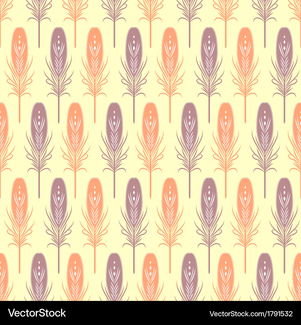 Seamless pattern with feathers vector image