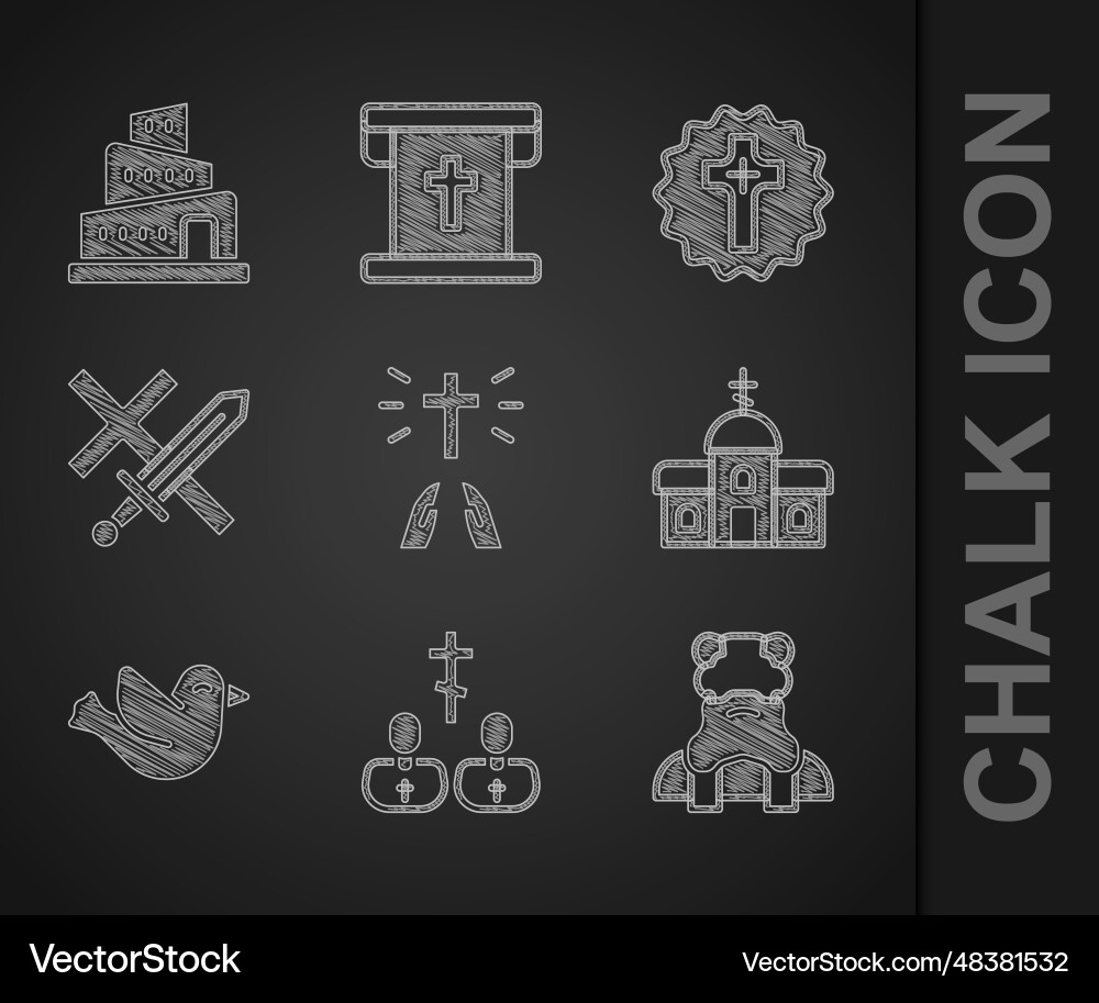 Set hands in praying position priest church Set hands in praying position priest church Vector Image