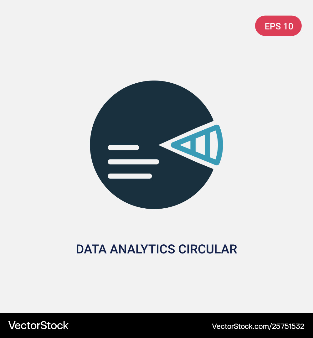 Two color data analytics circular icon from user Two color data analytics circular icon from user vector image