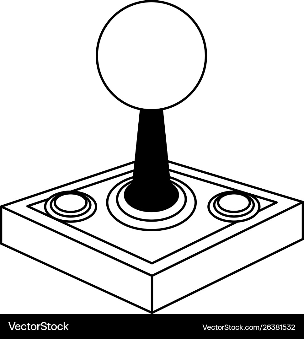 Videogame console old gamepad with joystick vector image