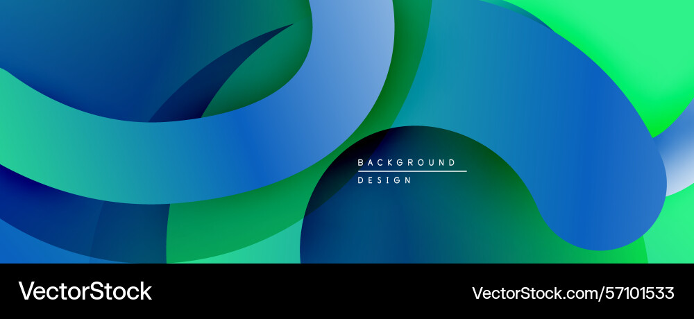 Abstract fluid shapes overlap creating vibrant Vector Image
