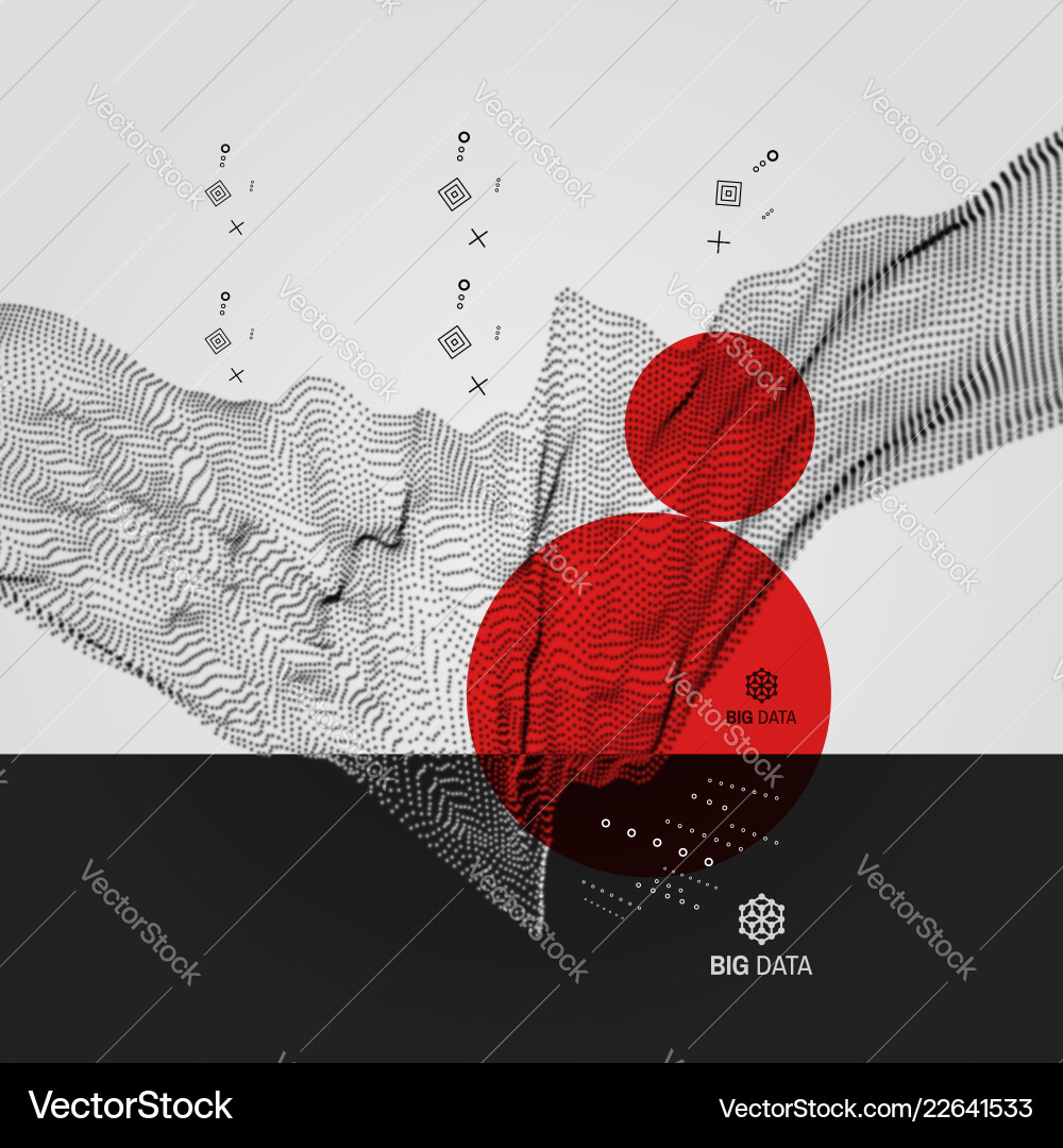 Big data wavy background with motion effect 3d Big data wavy background with motion effect 3d vector image
