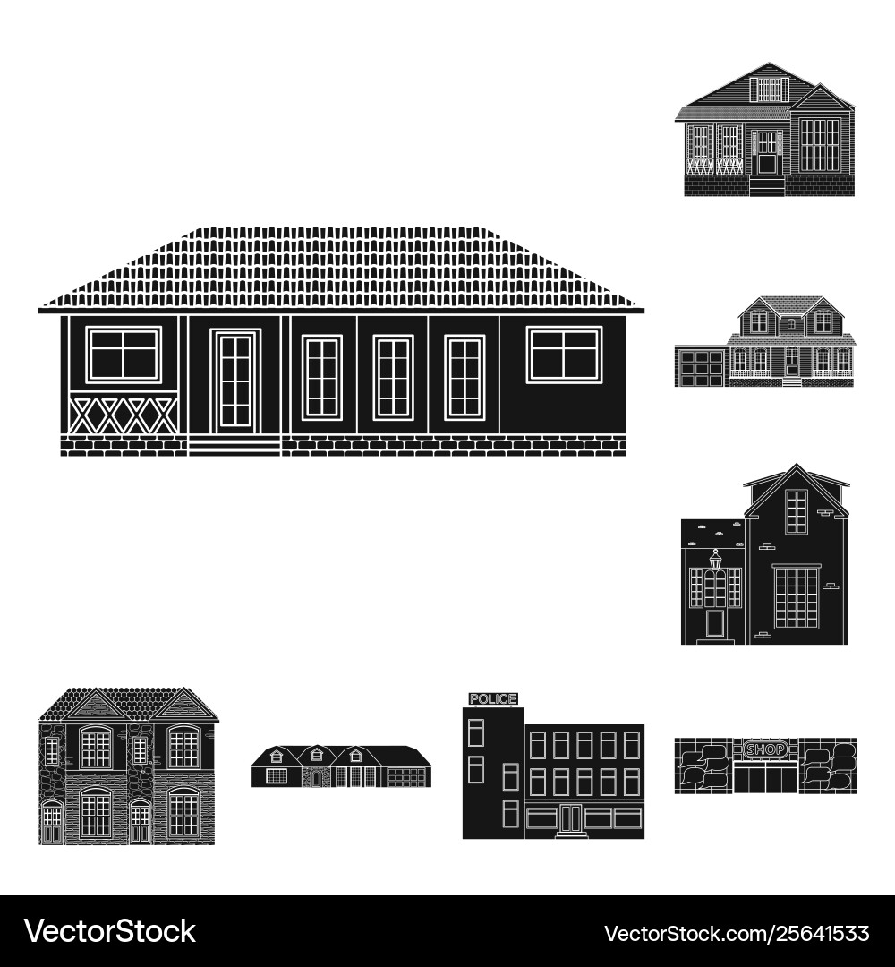 Design building and front symbol set Design building and front symbol set vector image