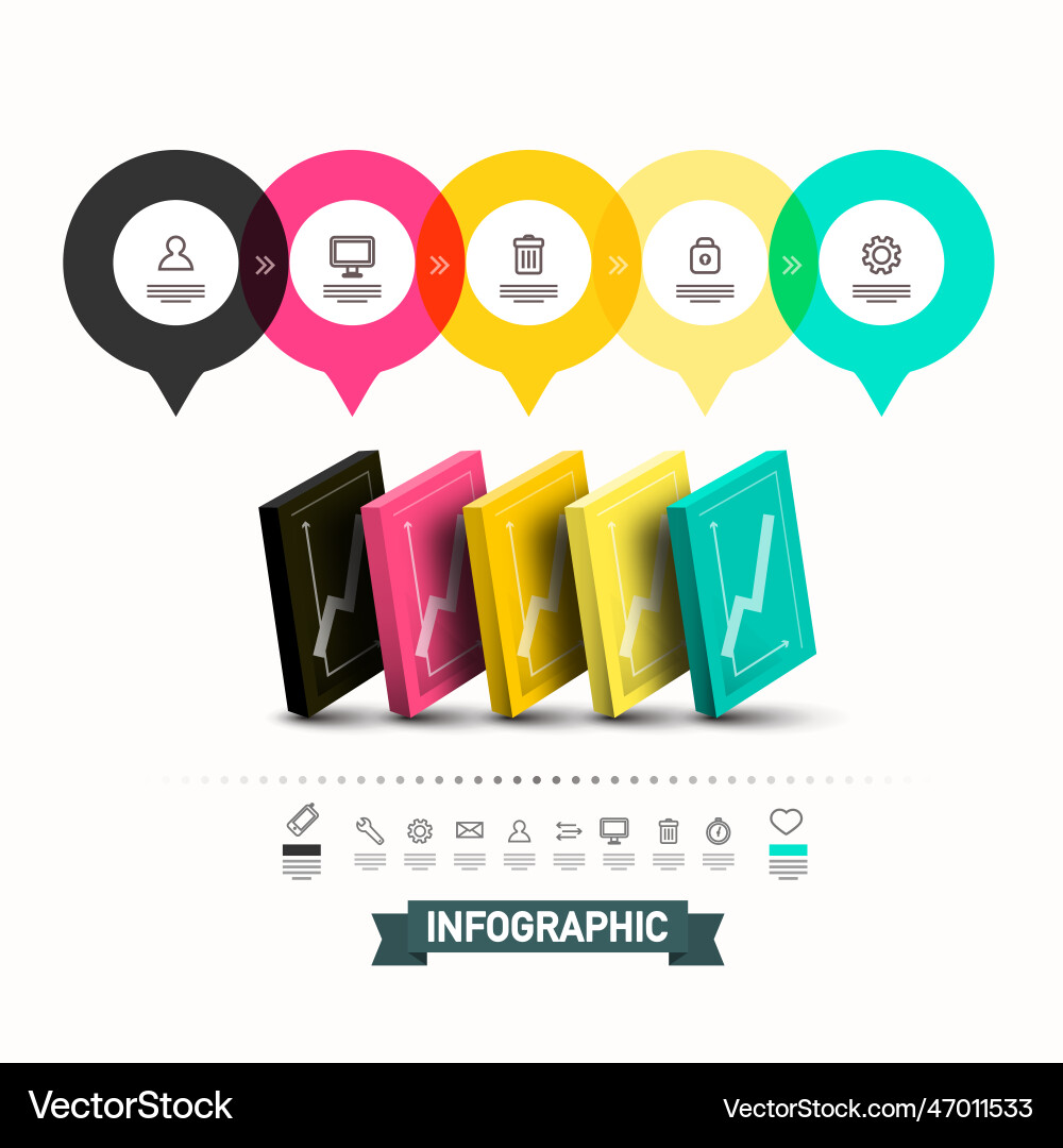 Infographic template with graphs and icons Infographic template with graphs and icons vector image