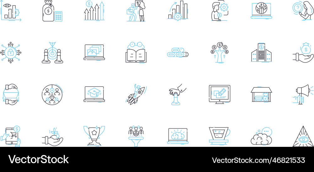 Integration linear icons set synergy unification Integration linear icons set synergy unification Vector Image