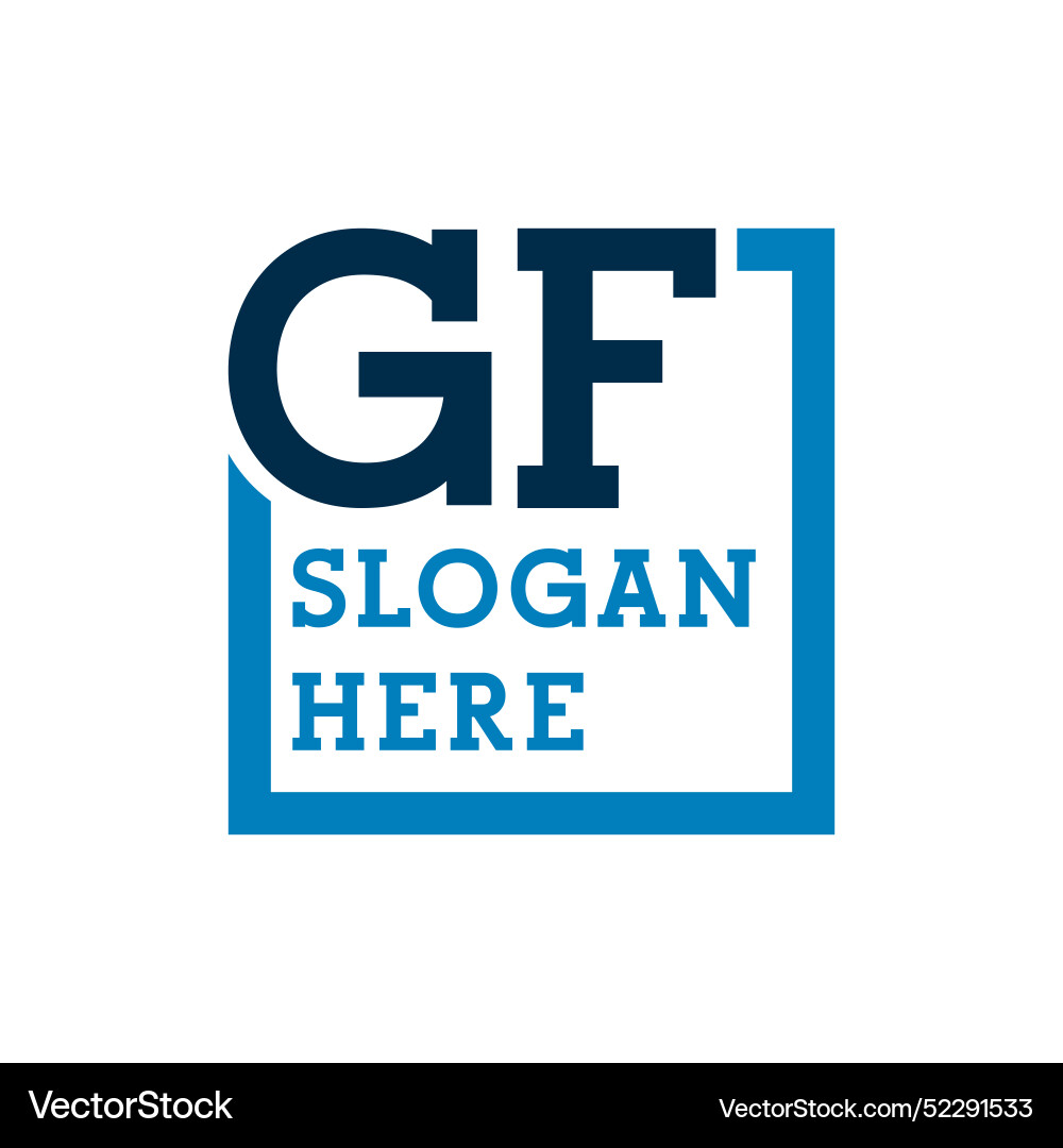 Minimal initials logo letters g and f gf initial Vector Image