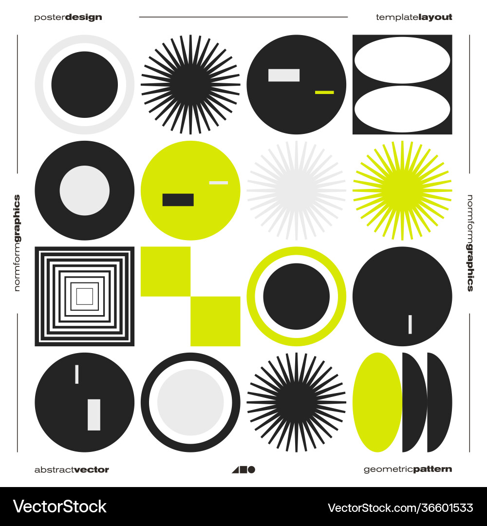 Neomodern poster design layout with abstract Vector Image