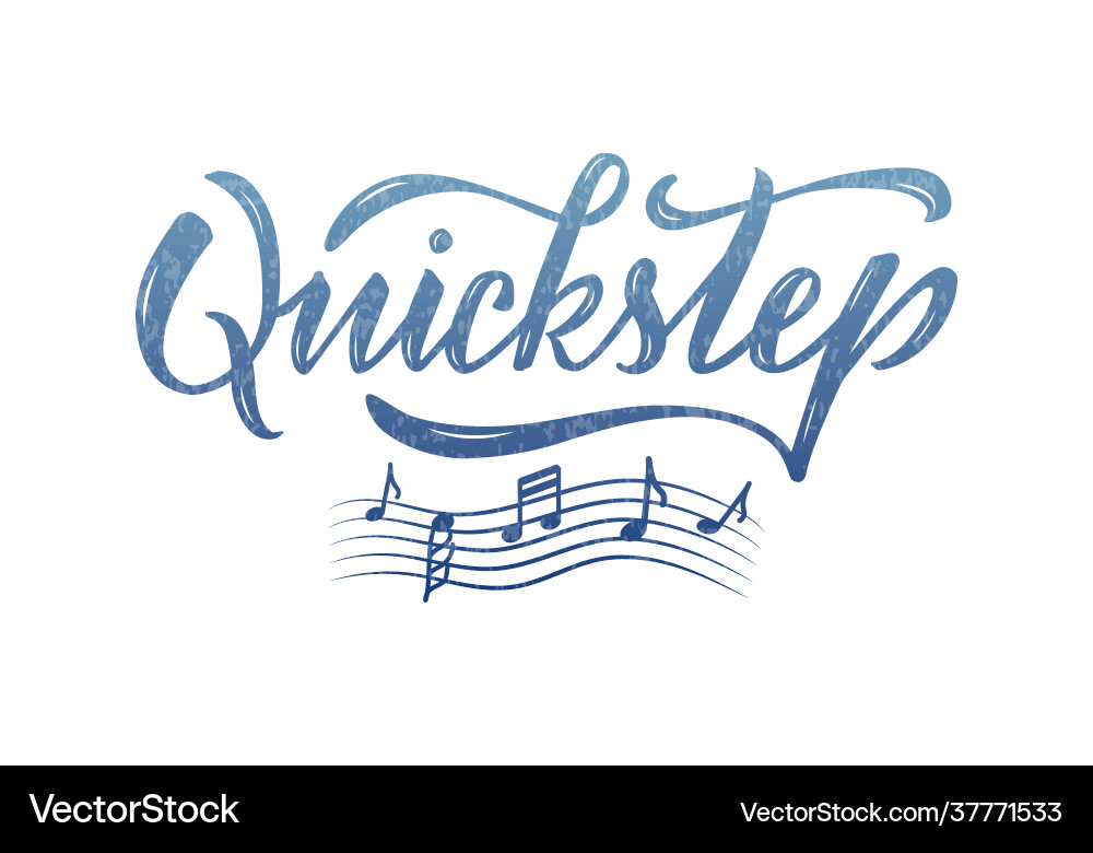 Quickstep blue isolated gradient word with texture Vector Image