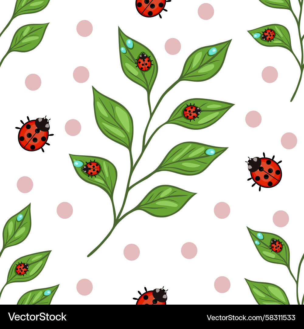 Red Ladybug Pattern Vector Image