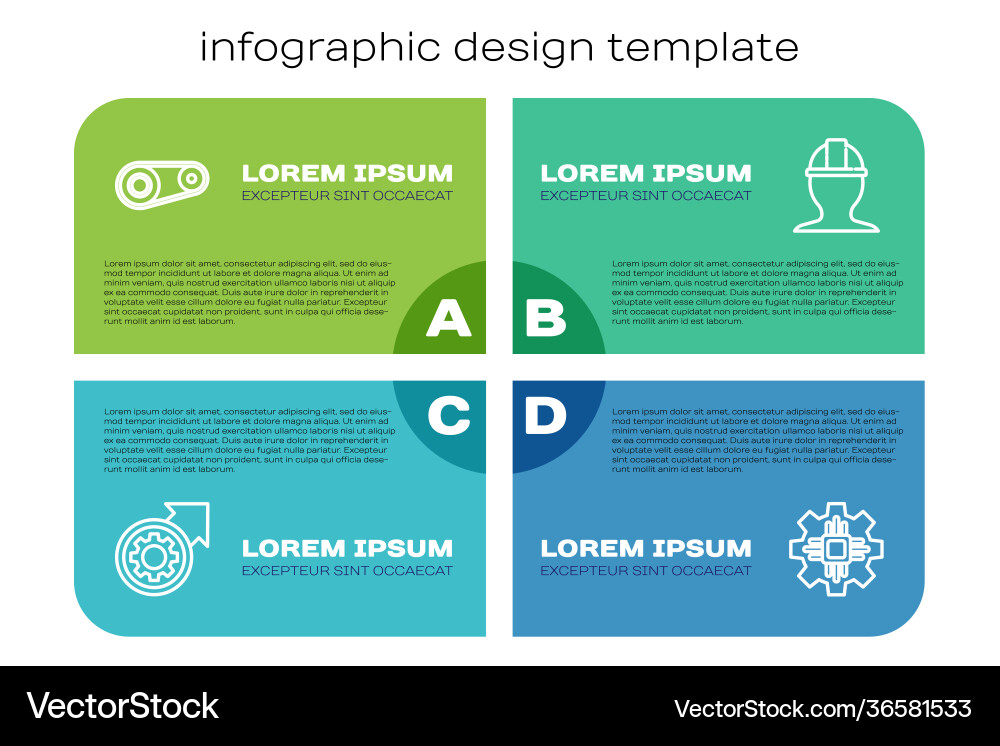 Set line gear and arrows as workflow process Vector Image