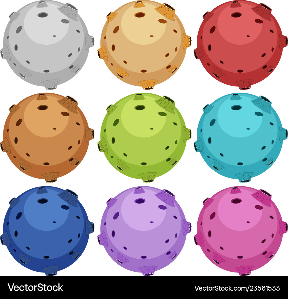 Set of different meteor vector image