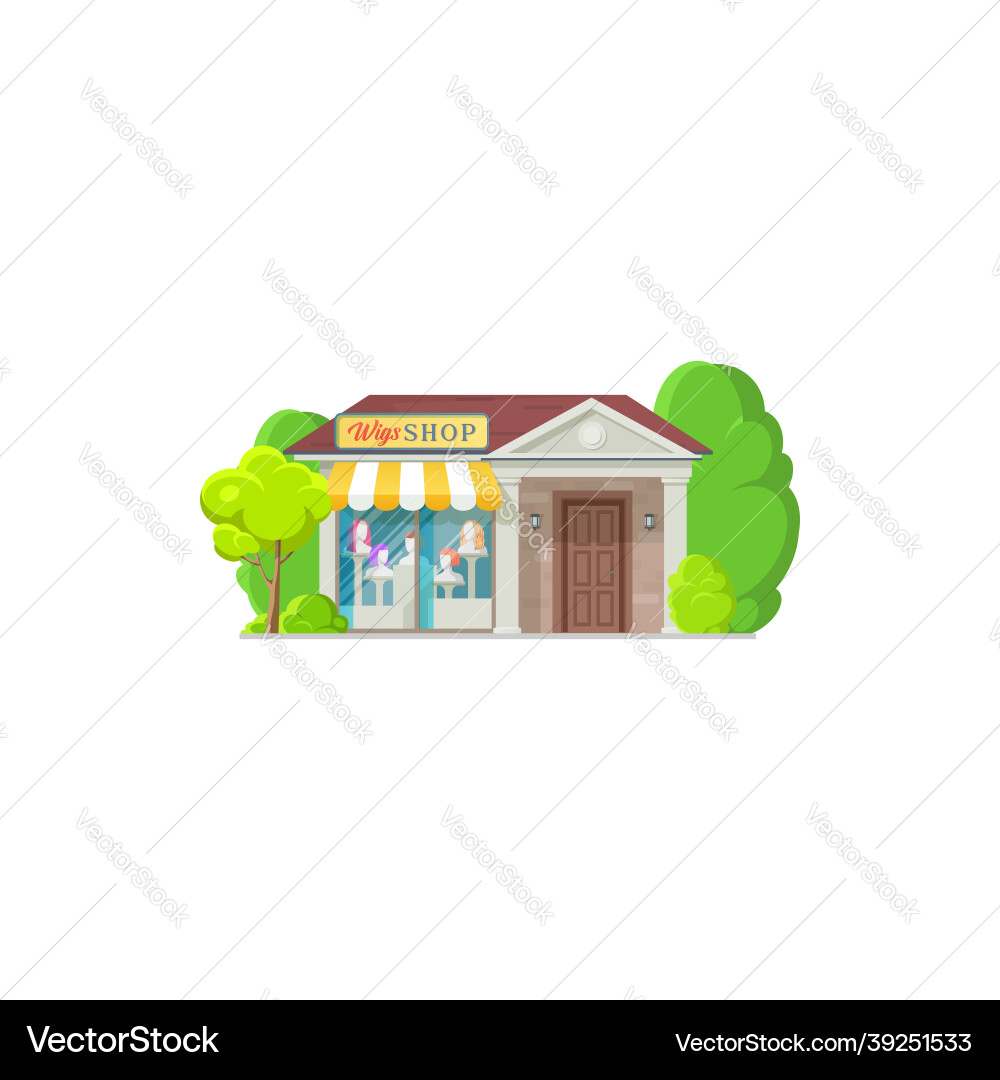 Shop Fassade Außen Perücken Store Gebäude isoliert Shop Fassade Außen Perücken Store Gebäude isoliert vektorbild