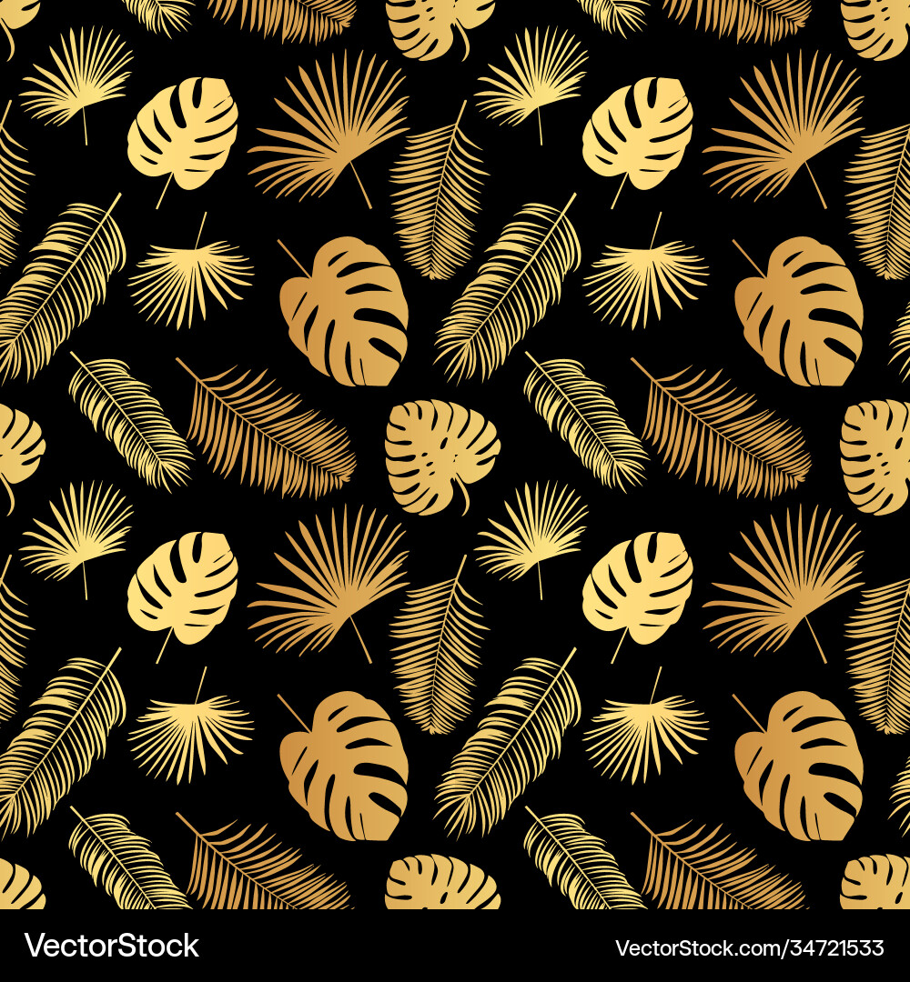 Tropical Palm Leaves Pattern Vector Image