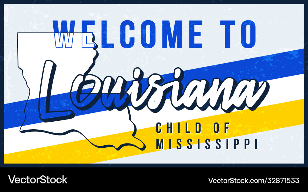 Willkommen in Louisiana - Vintage Sign vektorbild