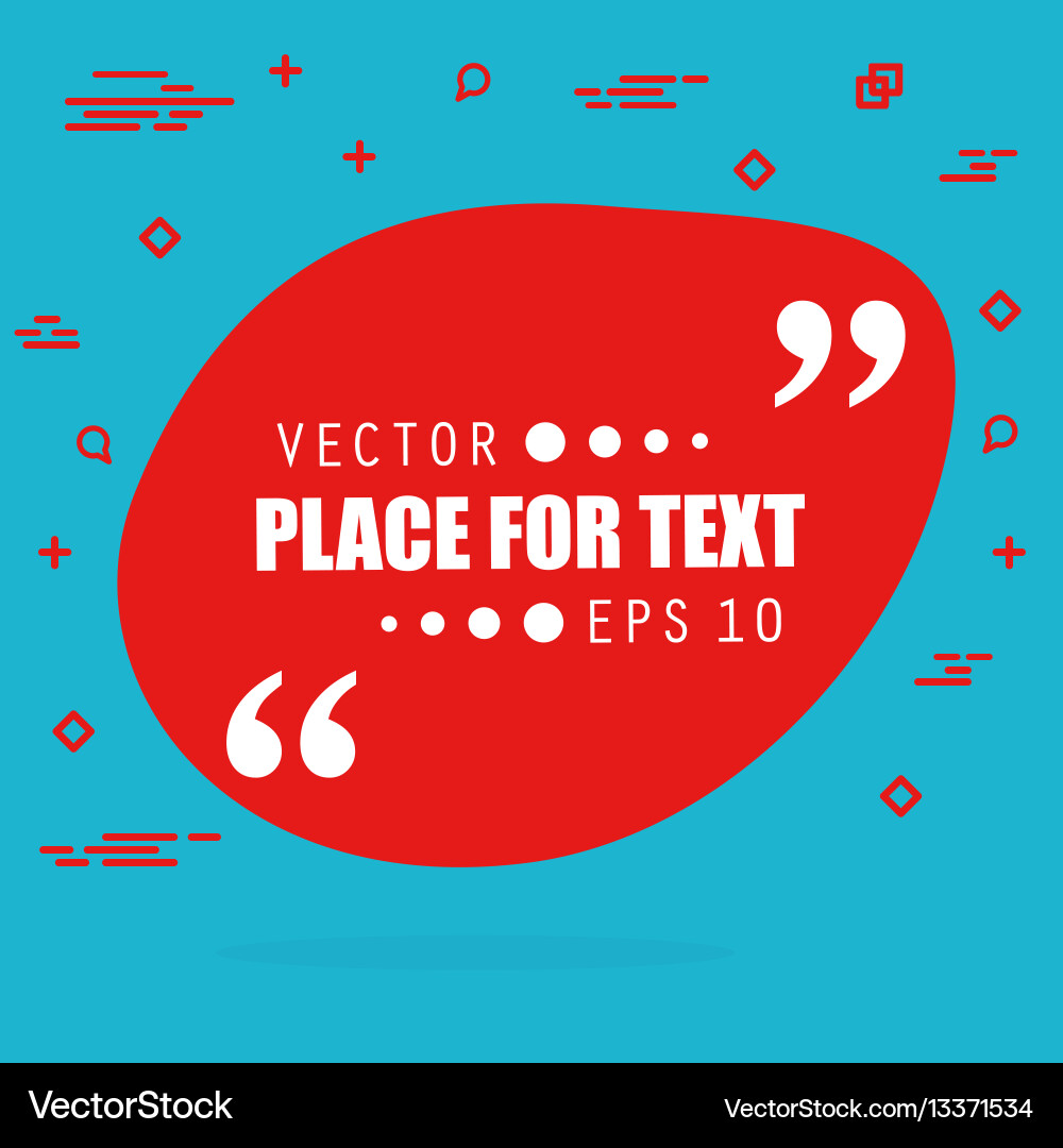 Abstract concept empty speech square quote vector image