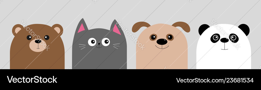 Cartoon kawaii Baby Bär Katze Hund Panda Tier Cartoon kawaii Baby Bär Katze Hund Panda Tier vektorbild