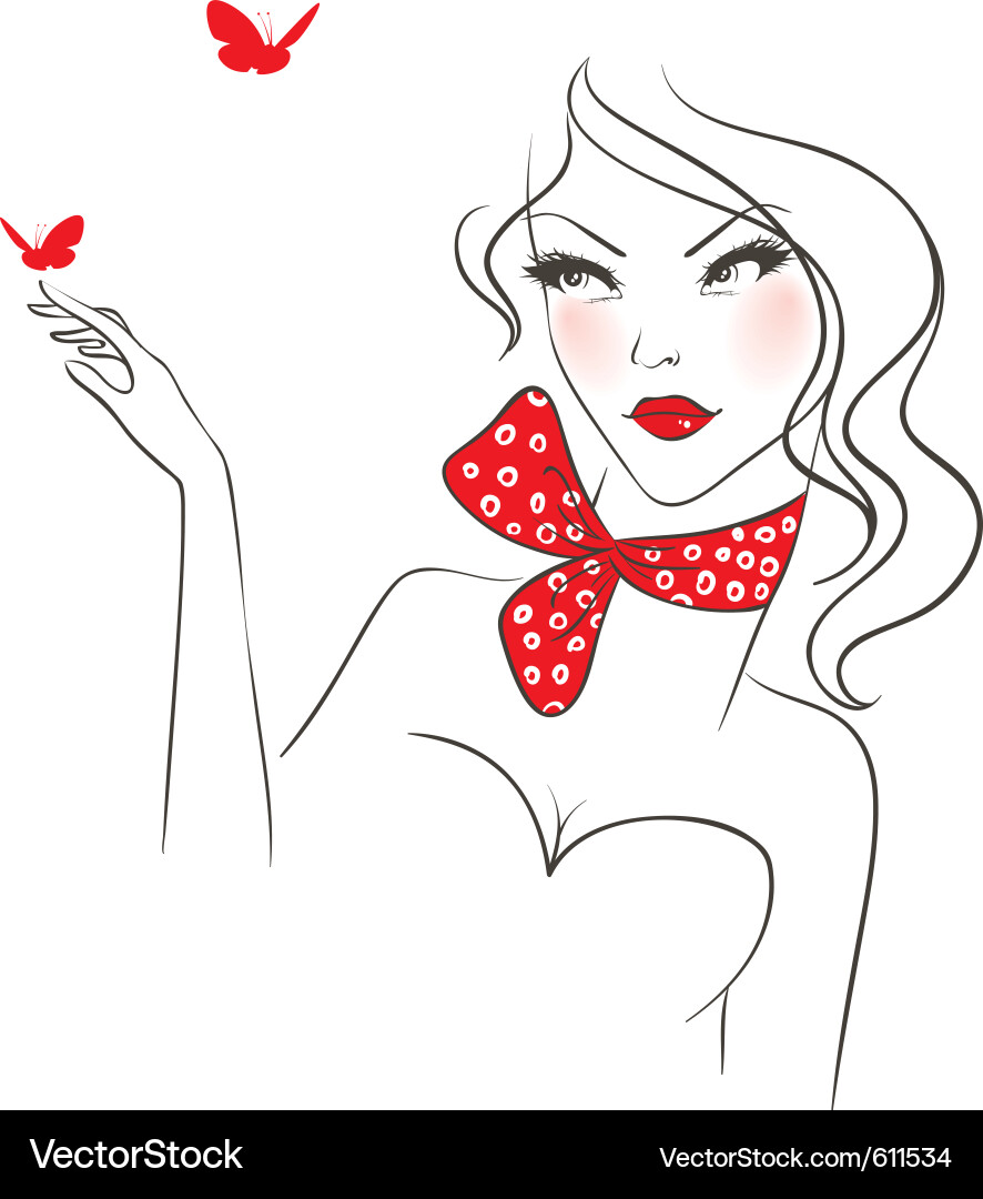 Elegant Woman Silhouette vector image