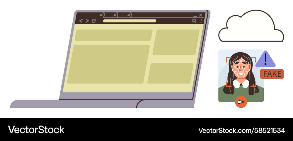 Fake Content Detection & Verification Vector Image